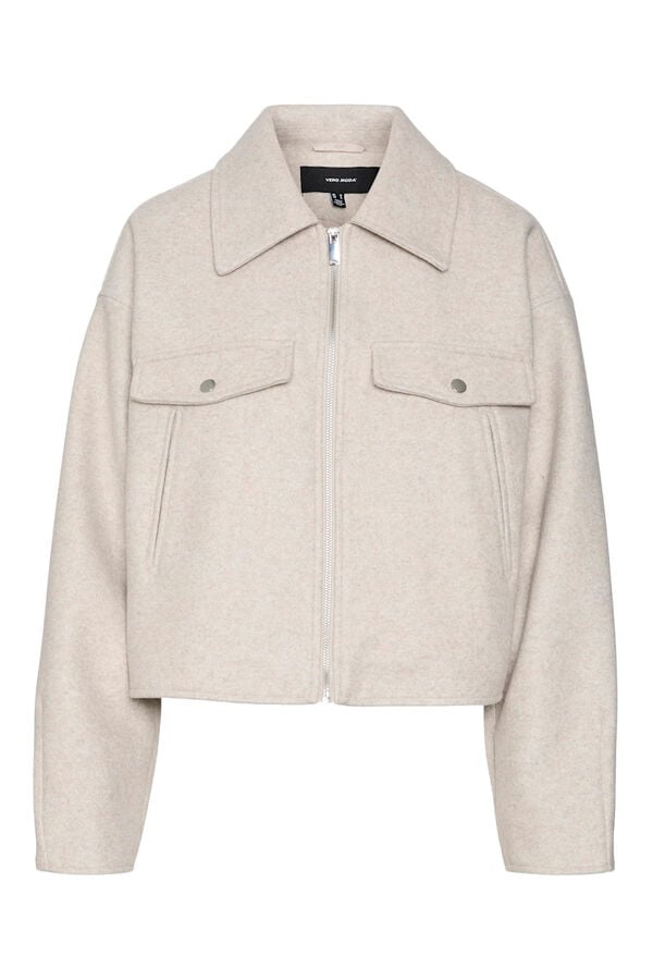 Vero Moda Casaco de feltro de manga comprida  Tostado