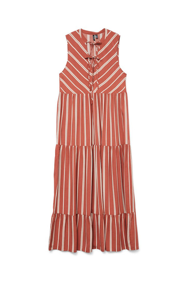 Vero Moda Vestido midi com folhos Vermelho