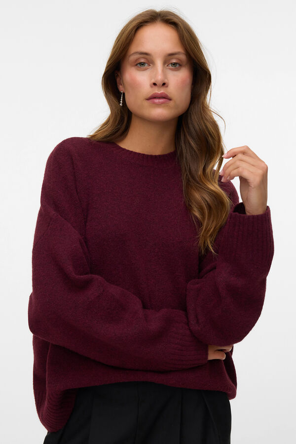 Vero Moda Camisola de malha com gola redonda  Roxo