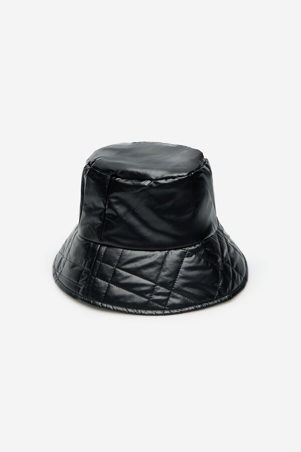 Cortefiel Padded bucket hat Black