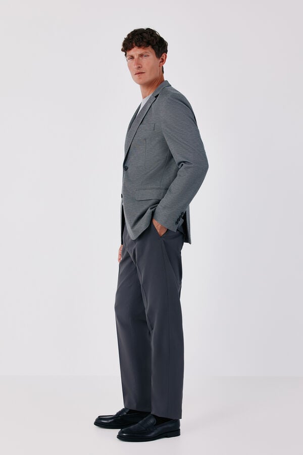 Cortefiel Basic knit blazer Dark grey
