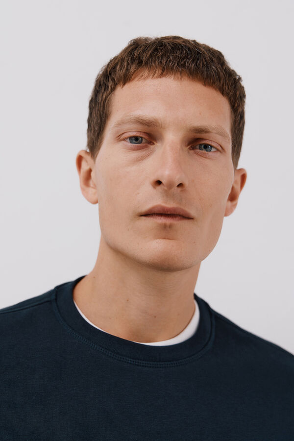 Cortefiel Crew-neck sweatshirt Navy