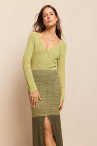 Slowlove Vestido punto canalé degradado