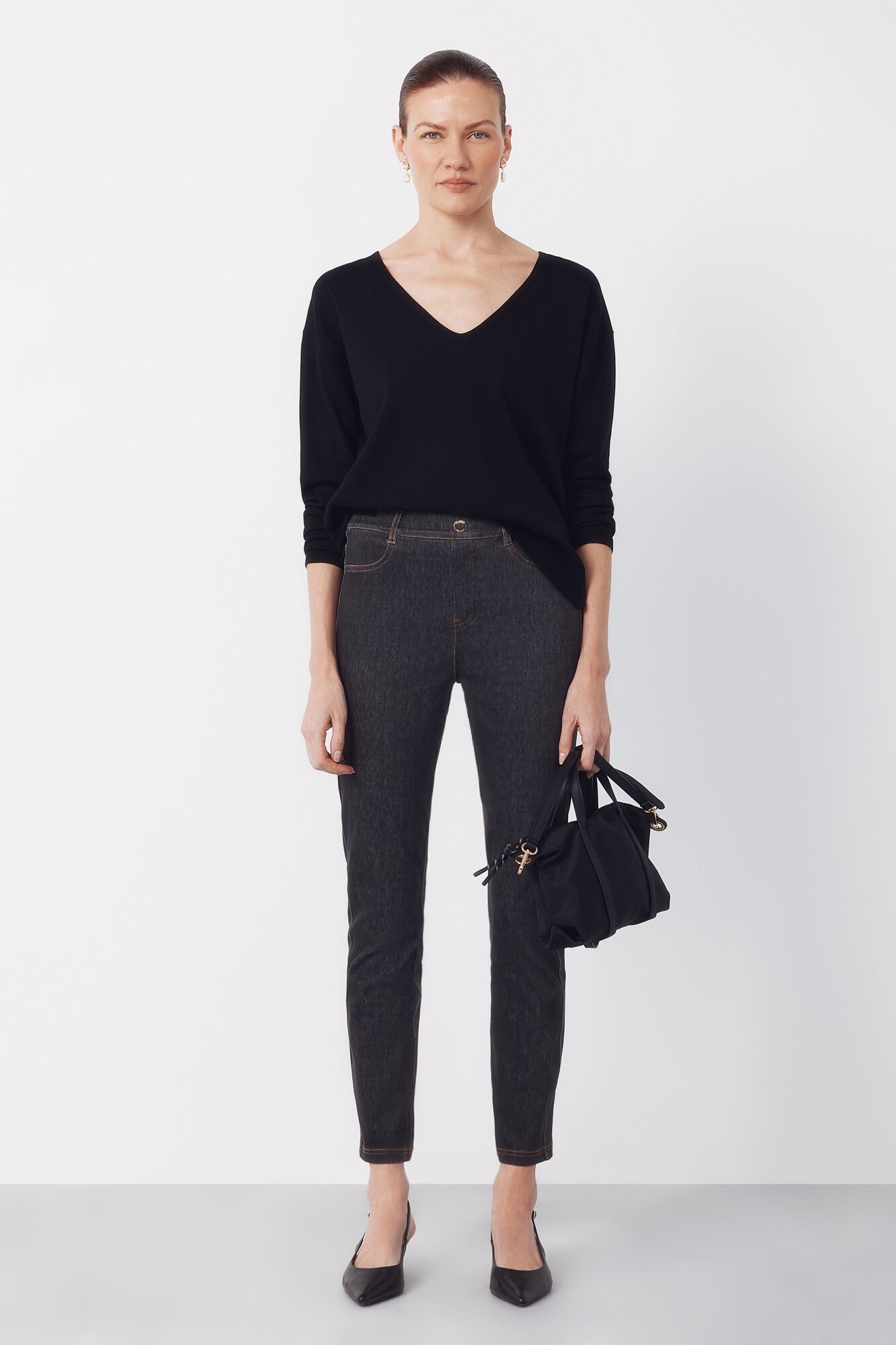 Cortefiel Jersey-knit denim legging