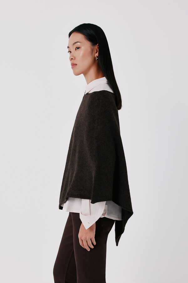 Cortefiel Soft touch poncho Dark brown