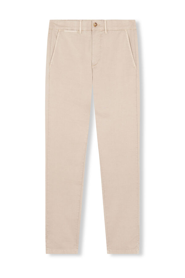 Cortefiel Slim fit chinos with elasticated waistband Beige