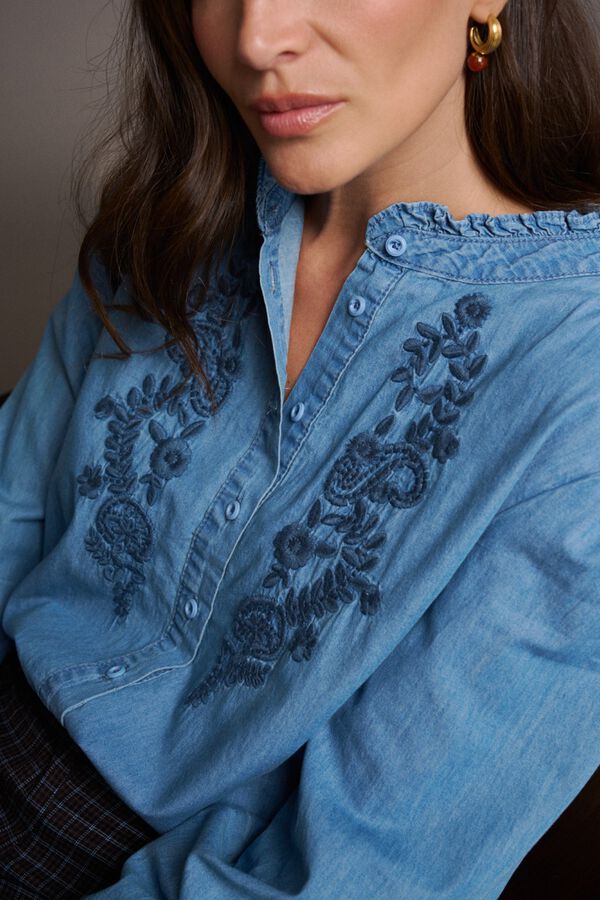 Pol&iacute;n Et Moi Denim shirt Miranda Blue