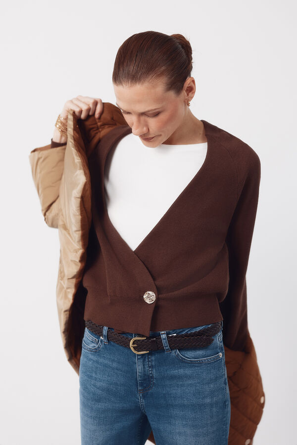 Cortefiel Reversible quilted jacket Beige