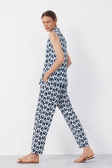 Cortefiel Fluid pleated blouse Printed blue