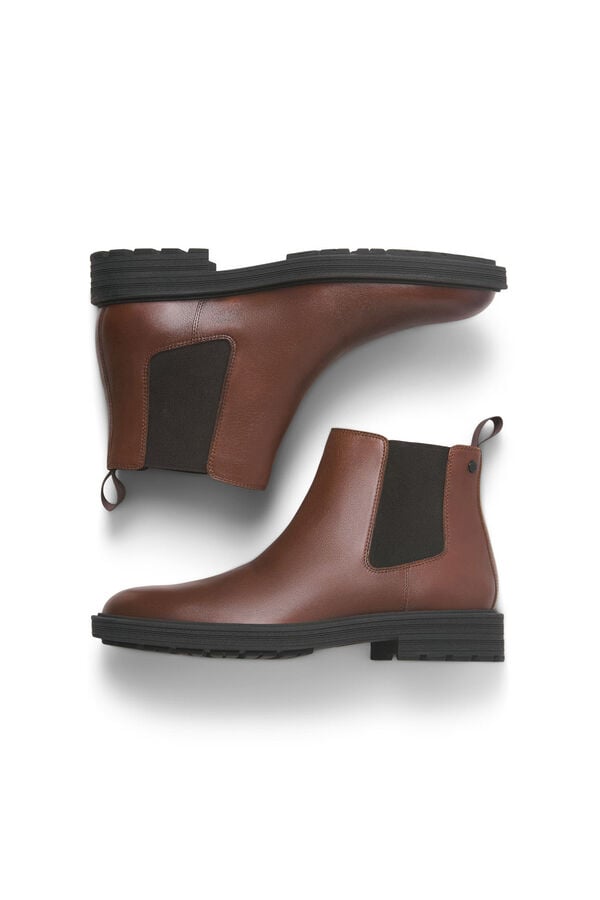Jack & Jones Botim Chelsea de couro Castanho