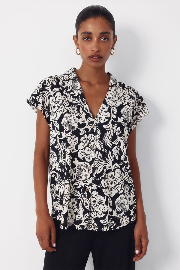 Cortefiel Piqu&eacute; polo Black