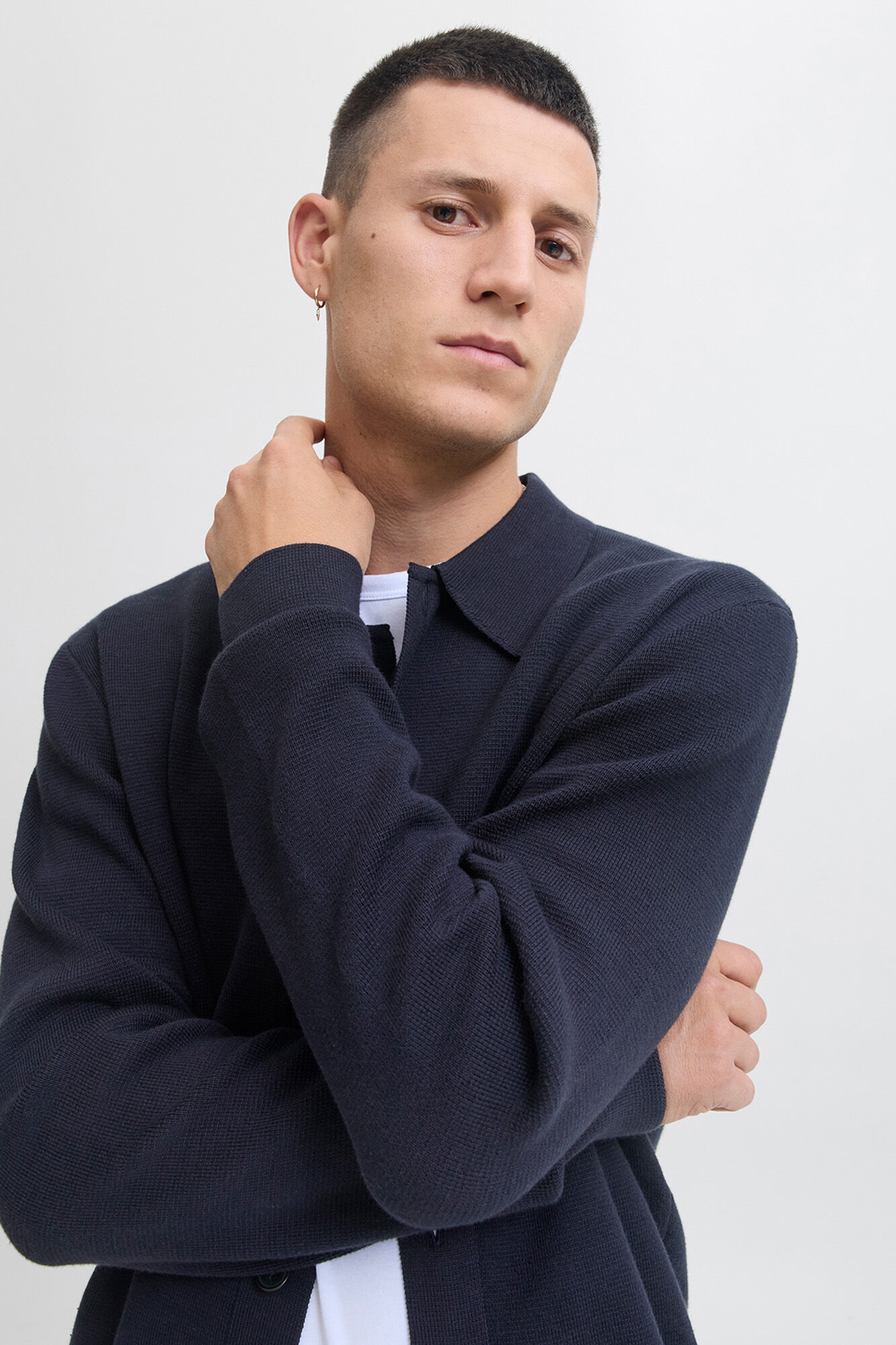 Jack & Jones Cardigan de gola polo