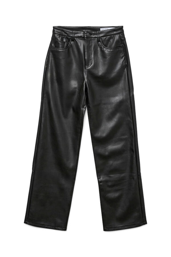 Vero Moda Calça compridas com efeito de couro  Preto