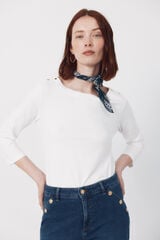 Cortefiel Essential boat neck t-shirt White