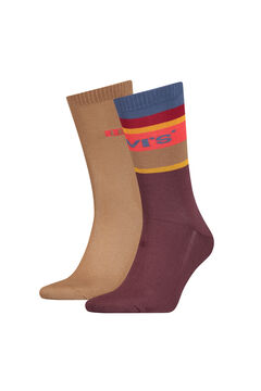 Cortefiel Colour block stripes calf-length Levi’s® socks pack  Plum
