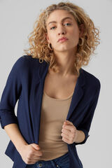 Cortefiel Linen open-front blazer Navy