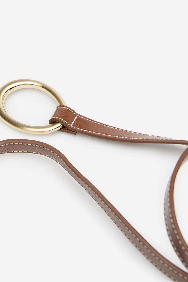 Cortefiel Decorative buckle belt Brown