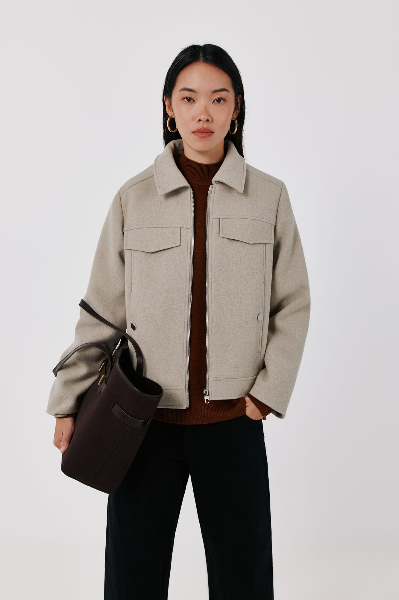 Cortefiel Short zip fastening jacket