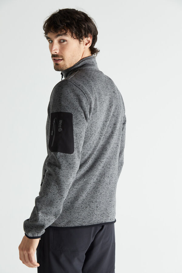 Cortefiel Jersey-knit fleece jacket Grey