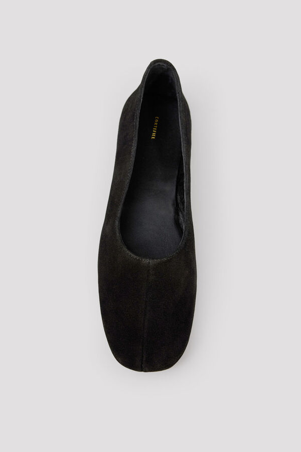 Cortefiel Leather ballet flats Camel