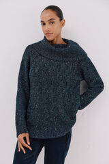 Cortefiel Jersey punto lentejuelas Navy