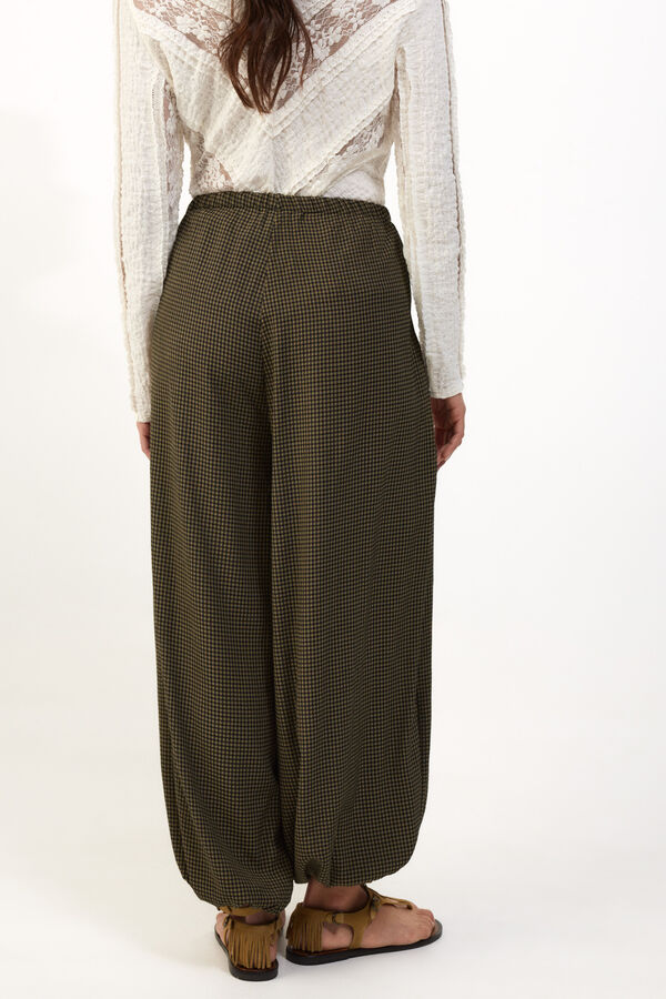 Slowlove Pantal&oacute;n bombacho cuadros Estampado verde