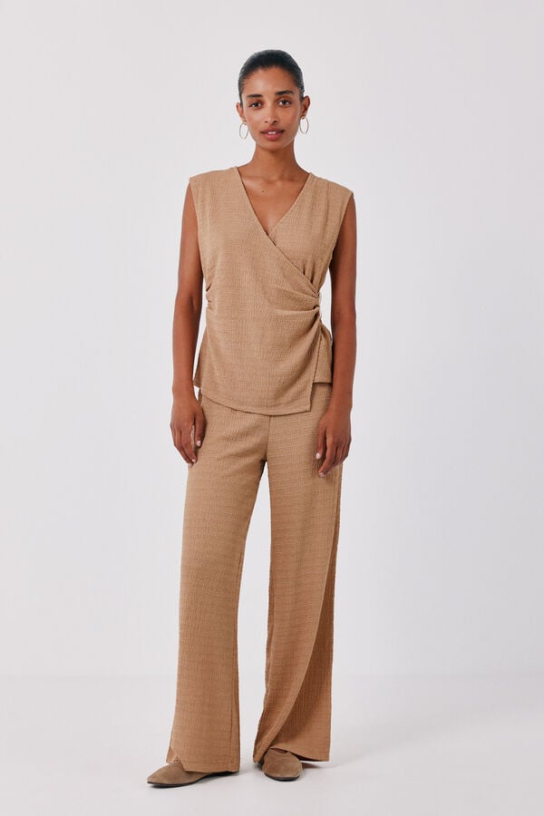 Cortefiel Top with clasp Yellow