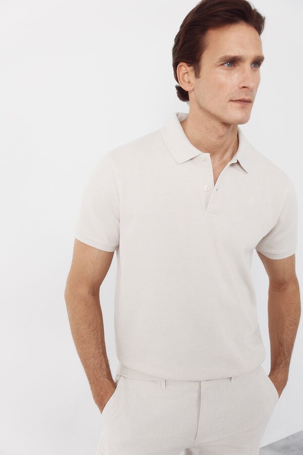 Cortefiel Polo shirt link structure White