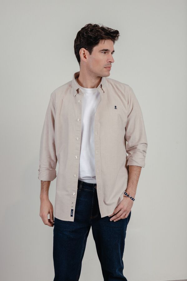 elPulpo Camisa casual oxford Castanho