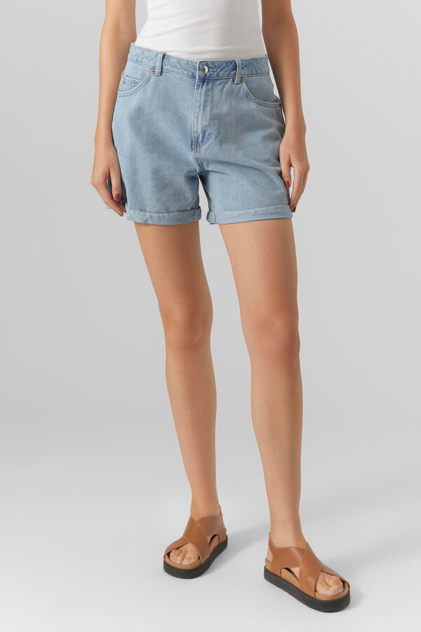 Cortefiel Women's regular-fit denim shorts Blue