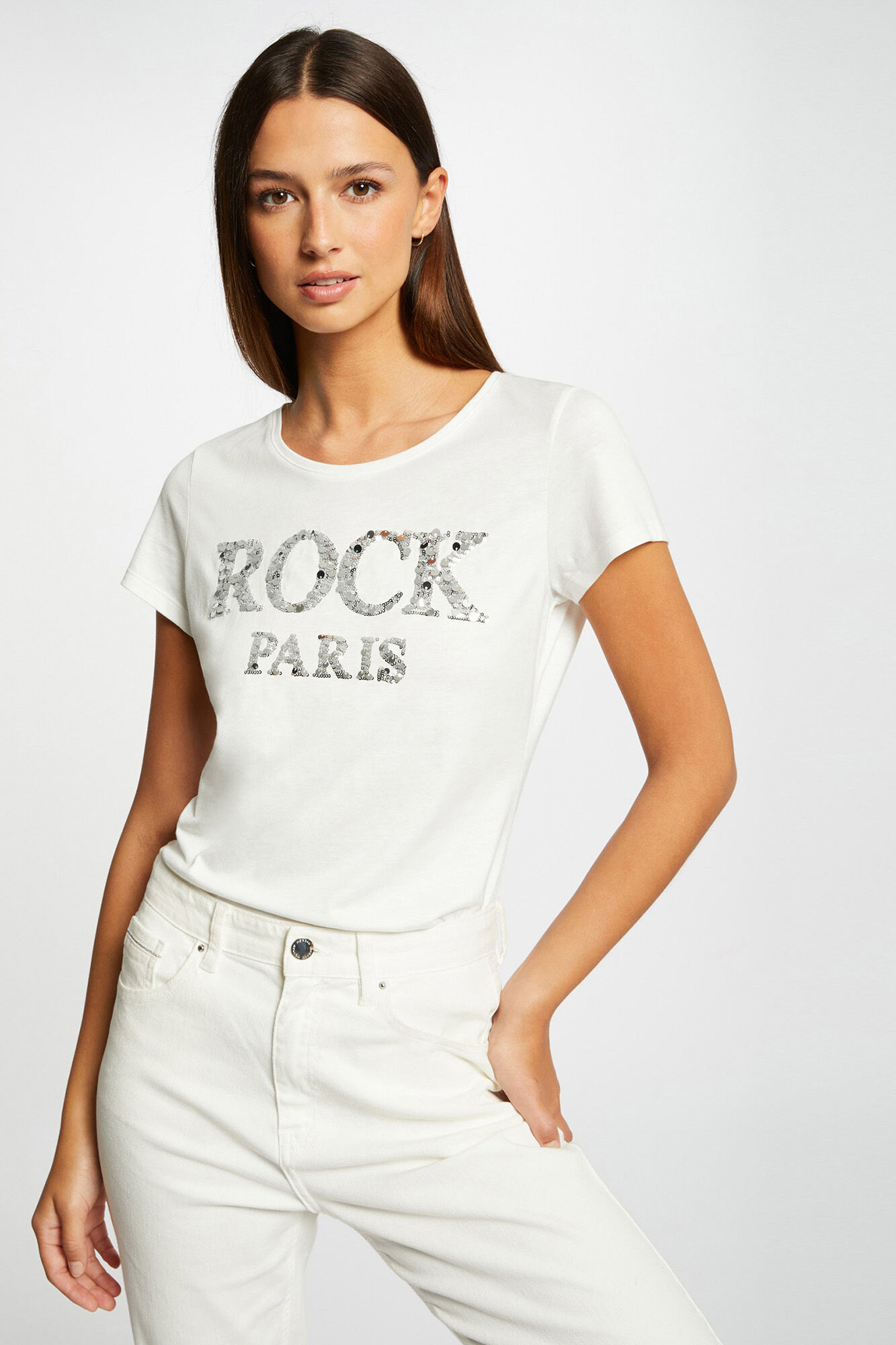 Camiseta de manga corta con mensaje Tops y camisetas de mujer