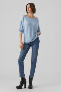 Cortefiel Knit top with 3/4 sleeves and boat neckline Blue