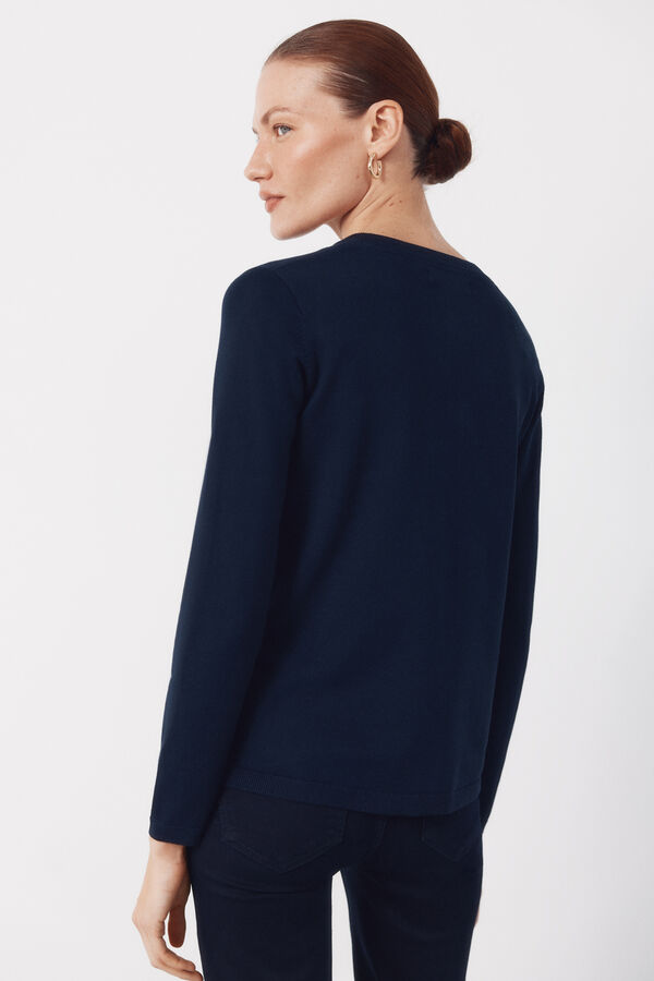 Cortefiel Jersey-knit basic jacket Navy