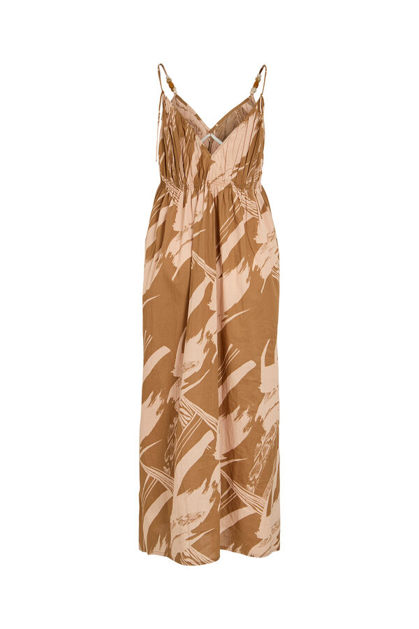 Vila Vestido comprido estampado Tostado