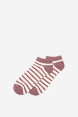 Cortefiel Short striped sock Pink