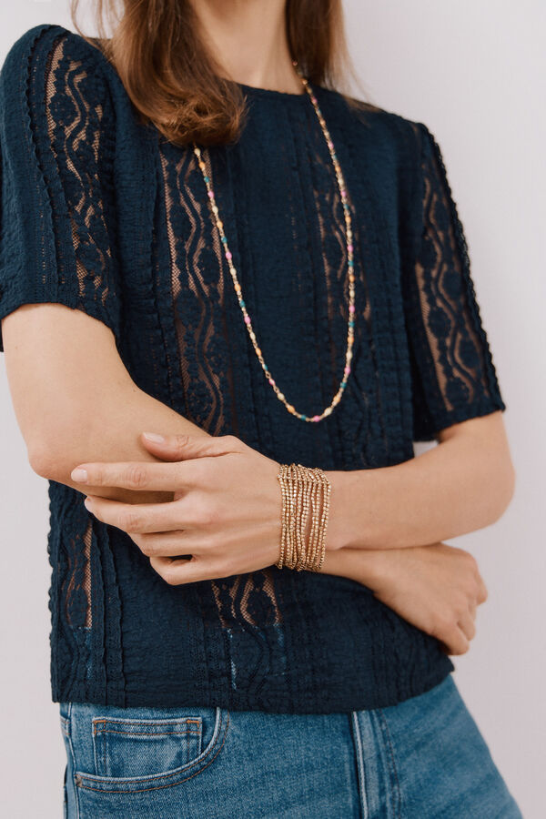 Cortefiel Lace top Navy
