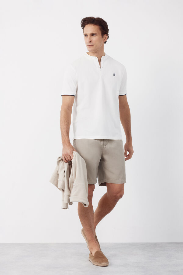Cortefiel Polo gola mao Branco