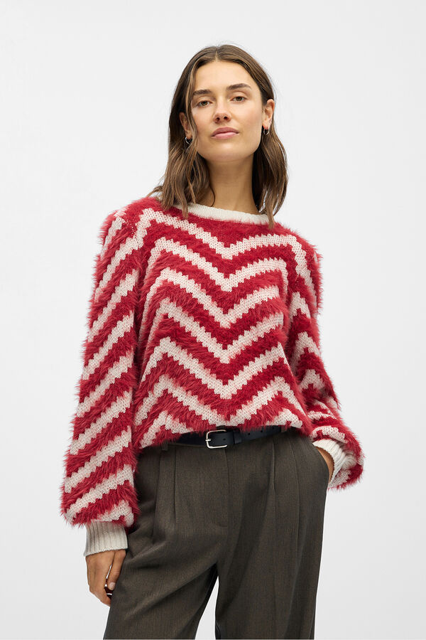 Object Suéter de camisola com efeito pele Vermelho