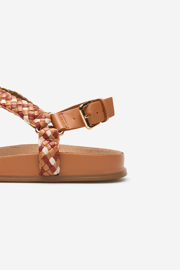 Cortefiel Flat braided sandal Multicolour