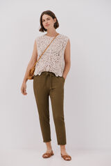 Cortefiel Very fluid pants Kaki