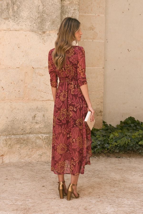 Pol&iacute;n Et Moi Venus guest dress Maroon