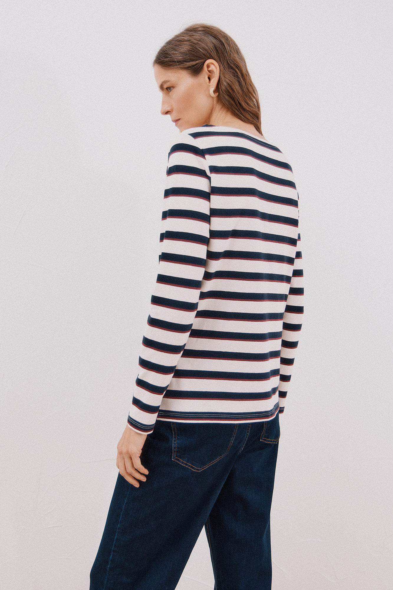 Cortefiel Boat neck T-shirt with buttons