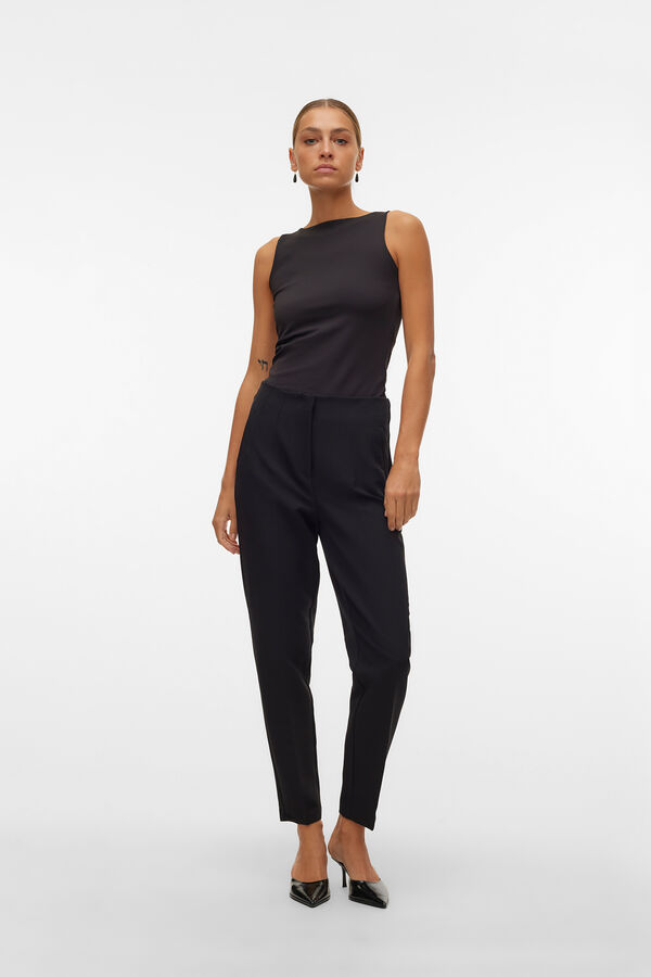 Vero Moda Pantalón largo de vestir Negro