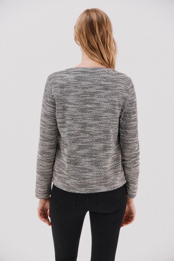 Cortefiel Tweed cardigan Printed white