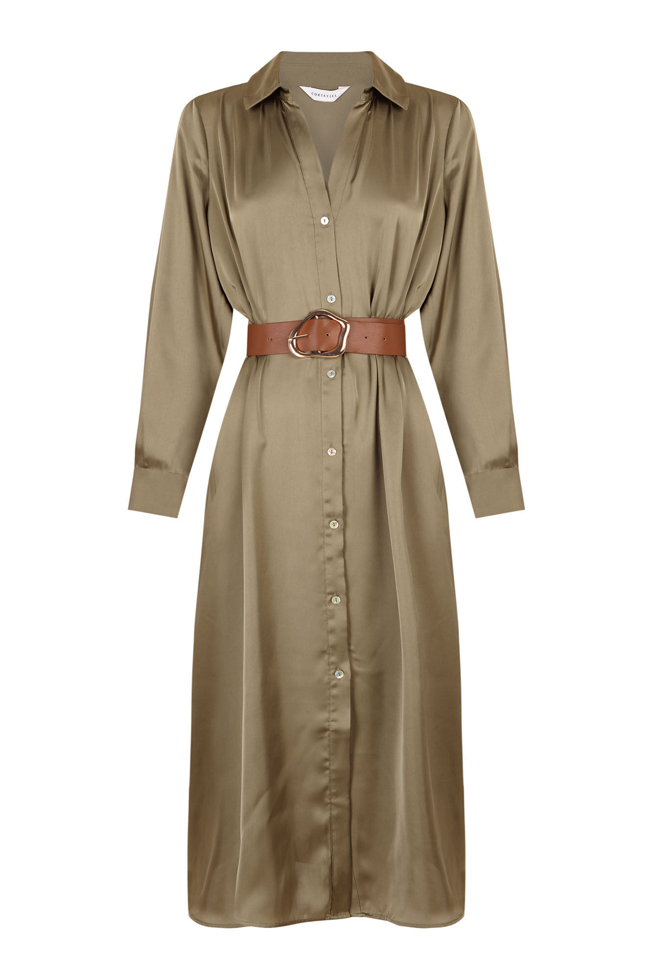 Cortefiel Satin shirt dress
