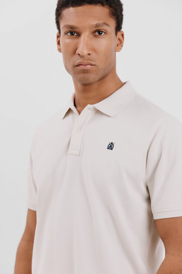 Cortefiel Basic piqué polo shirt Ivory
