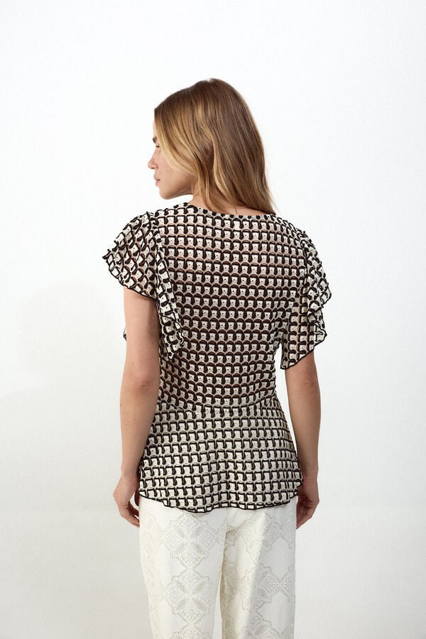 Slowlove Multicoloured structured top Black