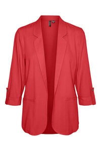 Cortefiel Linen open-front blazer Red