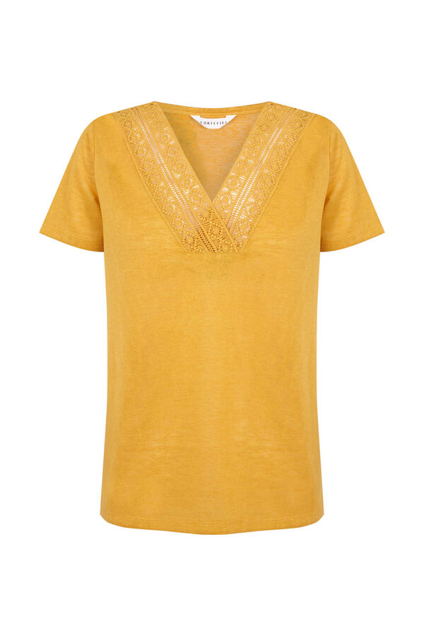 Cortefiel Camiseta efecto lino Gold