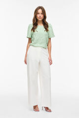Vila High-waisted wide leg trousers White